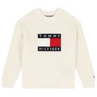 Boys Ivory Logo Knitted Sweater, 2, hi-res