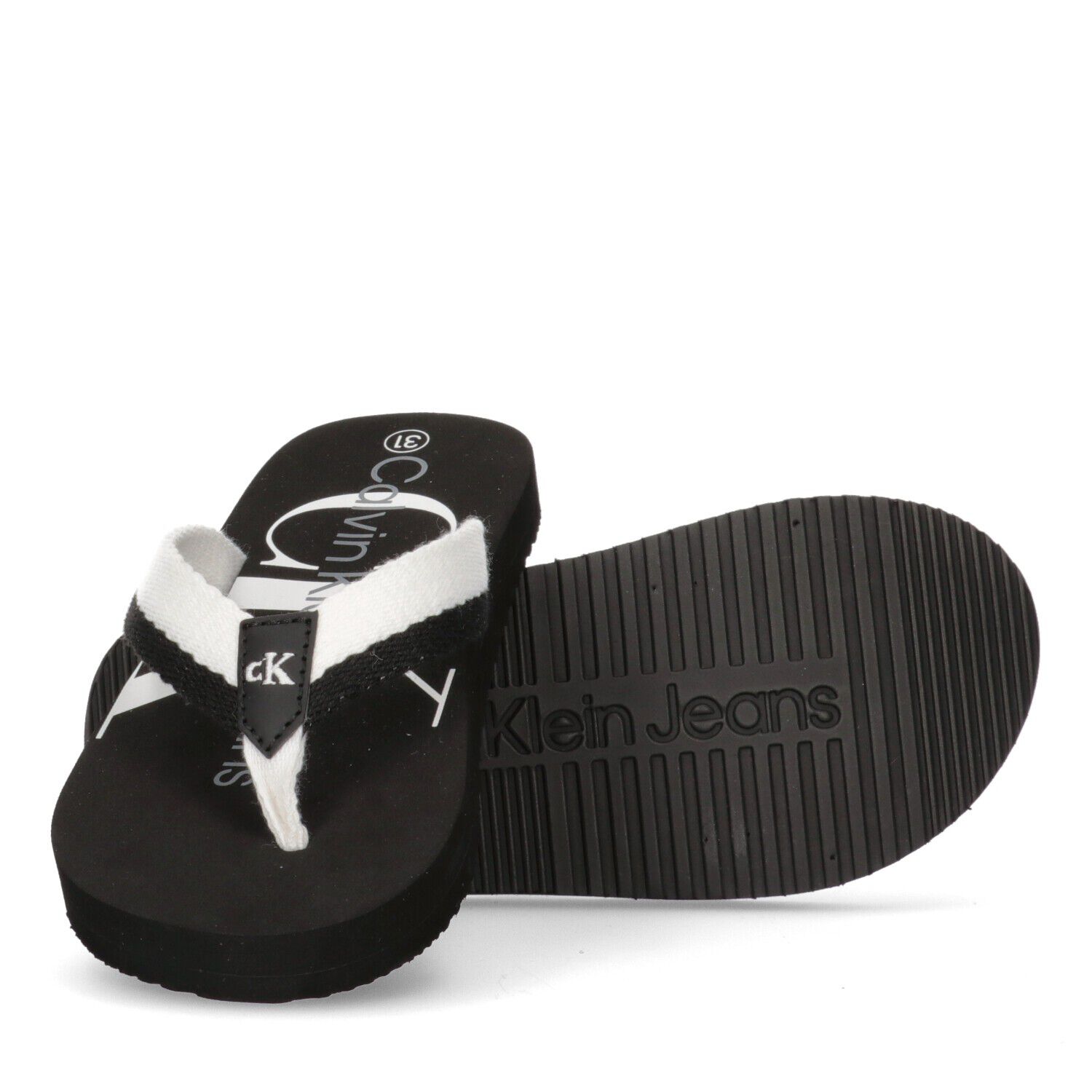 Calvin Klein Black Logo Flip Flops Junior Couture UAE