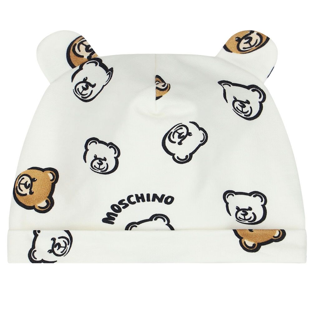 Moschino Beige Teddy Bear Logo Babygrow Set (Set Of Three)