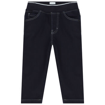 Younger Boys Navy Blue Logo Trousers