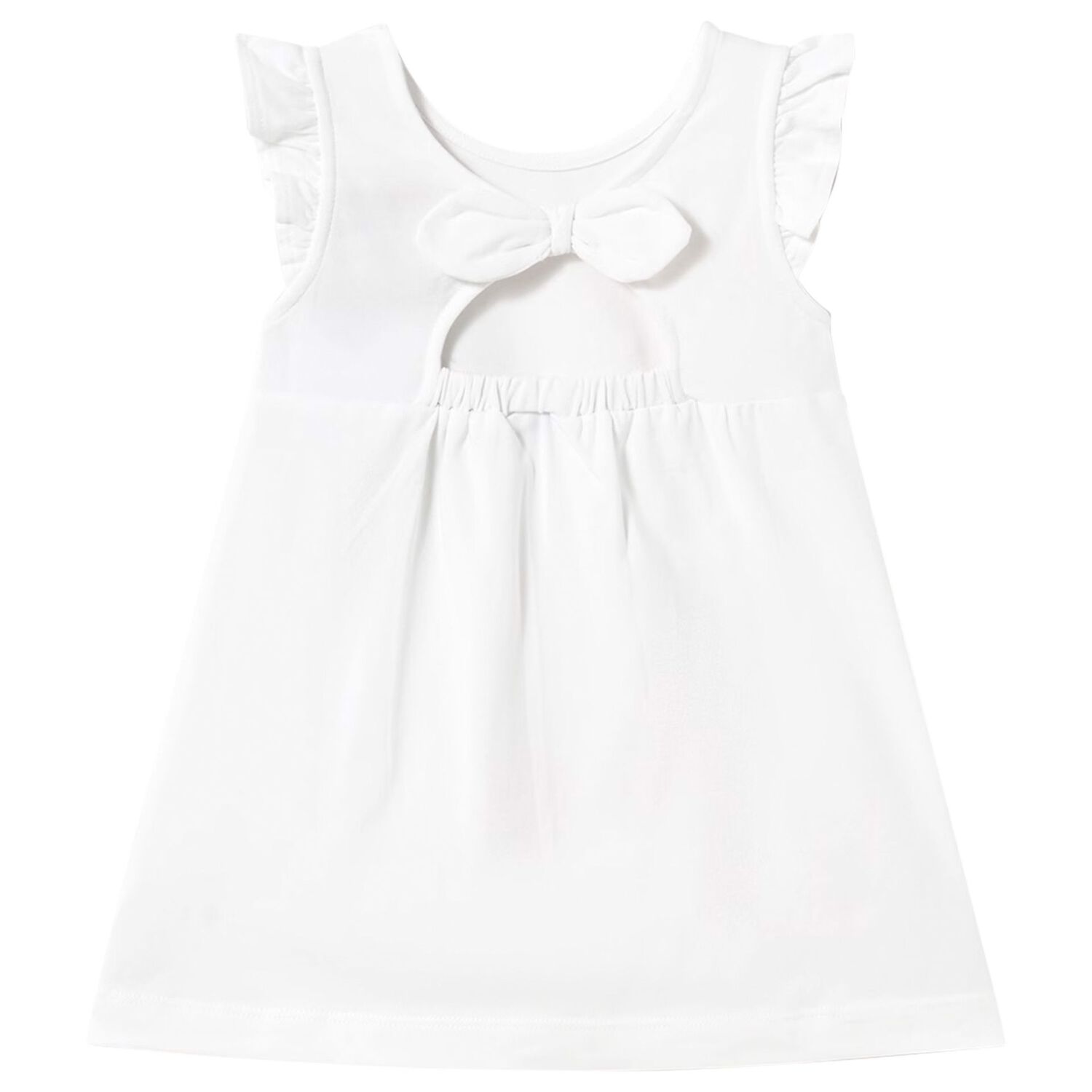 Younger Girls White Fruit Print Dress, 2, hi-res image number null