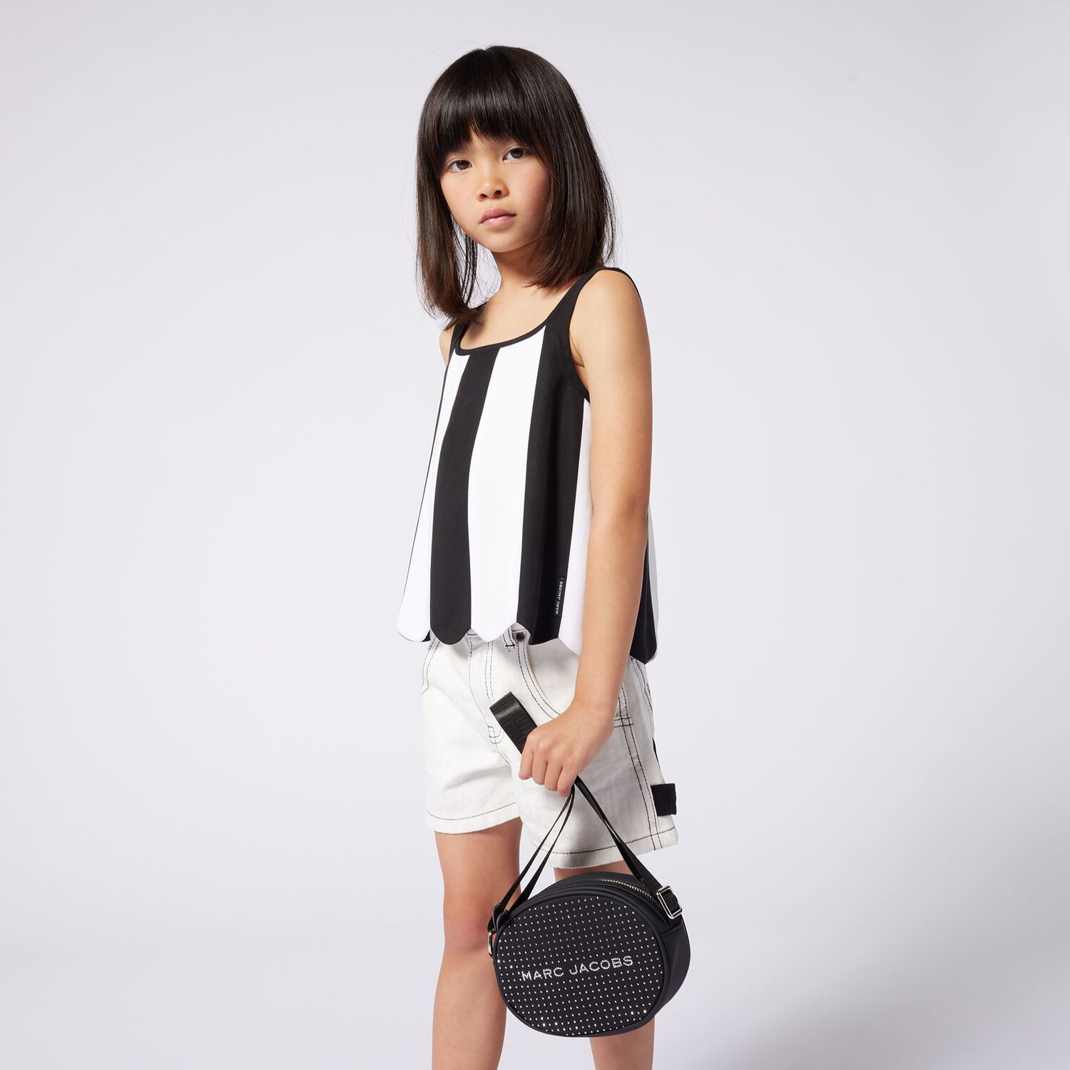 حقيبة بنات بالشعار وحجر الراين باللون الأسود, 1, hi-res