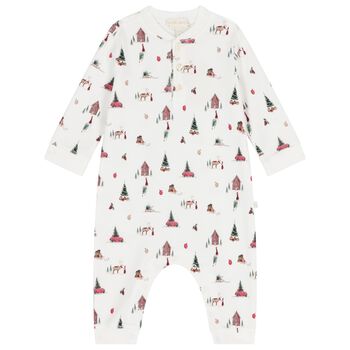 Ivory Christmas Tree Baby Romper