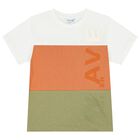 Boys White, Orange & Green Shorts Set, 2, hi-res