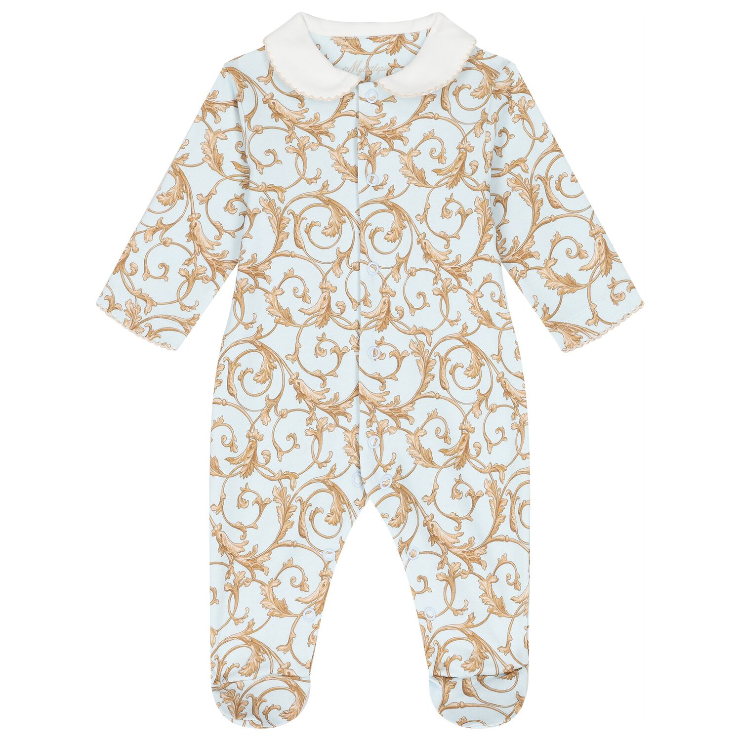 Baby Boys Blue & Gold Babygrow, 1, hi-res