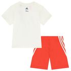 Ivory & Red Mickey Mouse Logo Shorts Set, 2, hi-res