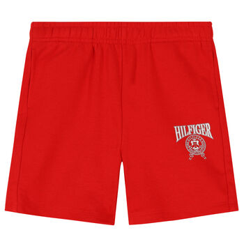 Boys Red Varsity Logo Shorts