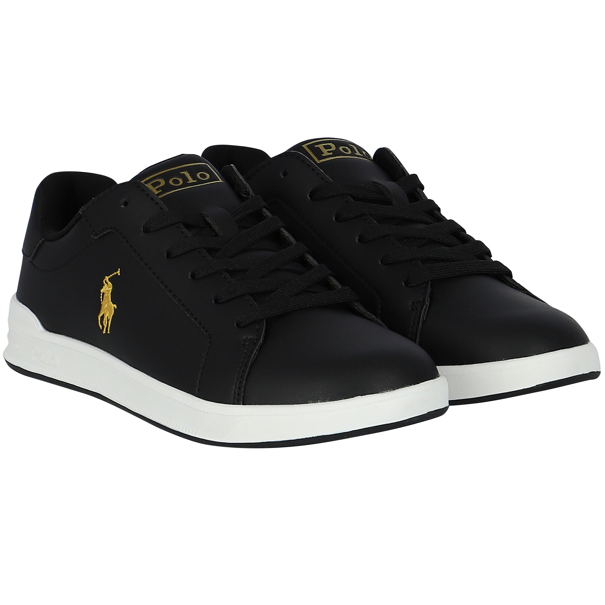 Boys black top ralph lauren shoes