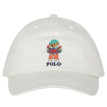 Boys Ivory Polo Bear Cap