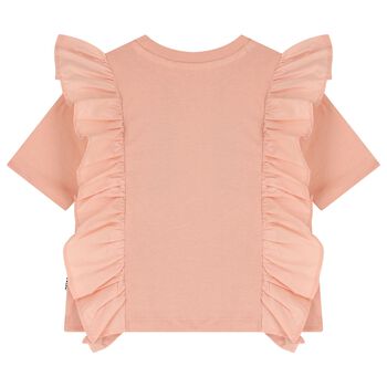 Girls Pink Ruffle T-Shirt