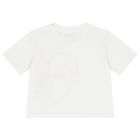 Girls White Logo T-Shirt, 1, hi-res