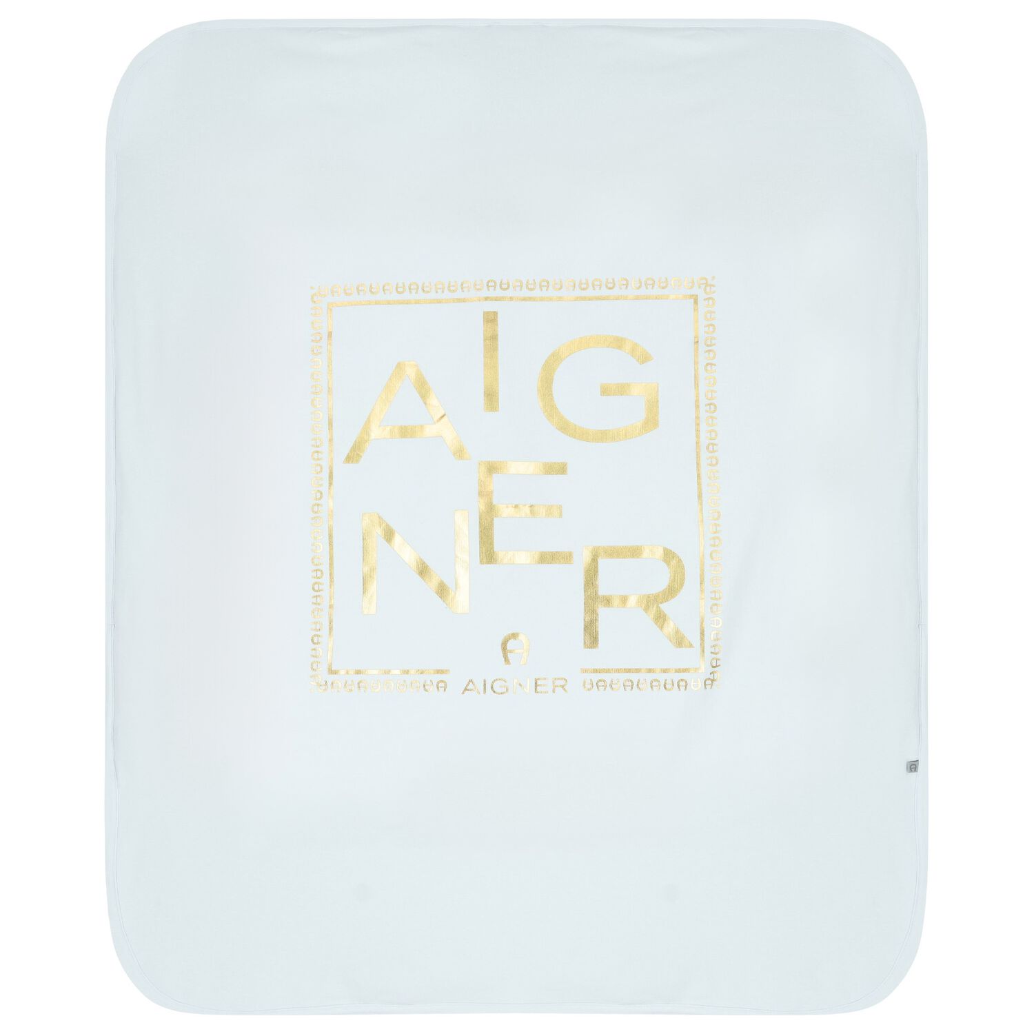 Baby Boys Blue & Gold Logo Blanket, 2, hi-res