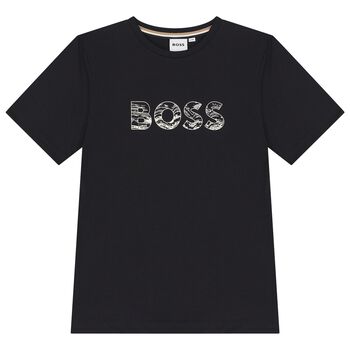 BOSS Boys Black Logo T-Shirt, 1 Boys Black Logo T-Shirt