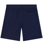 Boys Navy Blue Logo Shorts, 1, hi-res