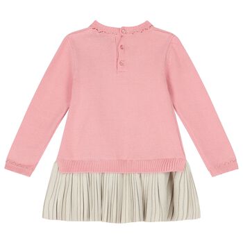 Younger Girls Pink & Beige Dress