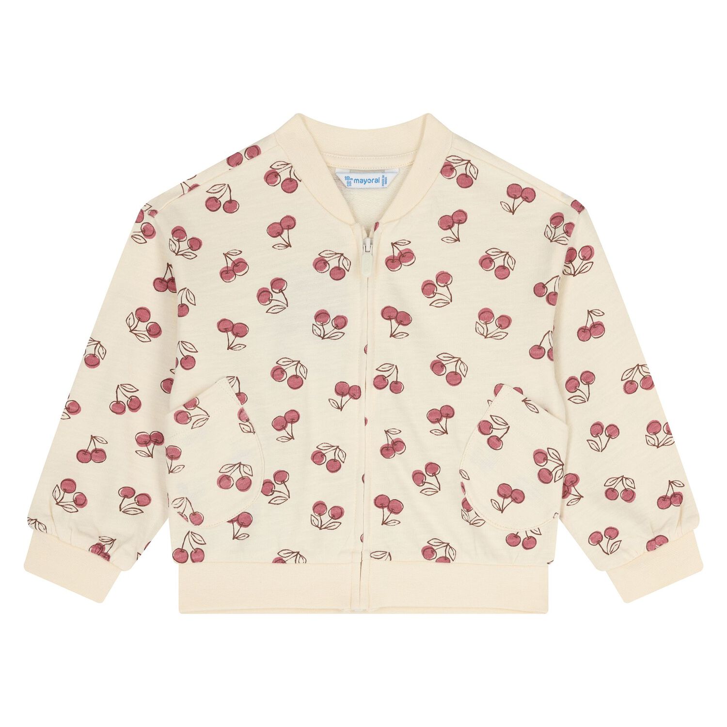 طقم رياضي للبنات باللونين العاجي والوردي (3 قطع), 2, hi-res