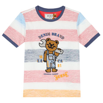 Boys Multi-Colored Teddy Logo T-Shirt