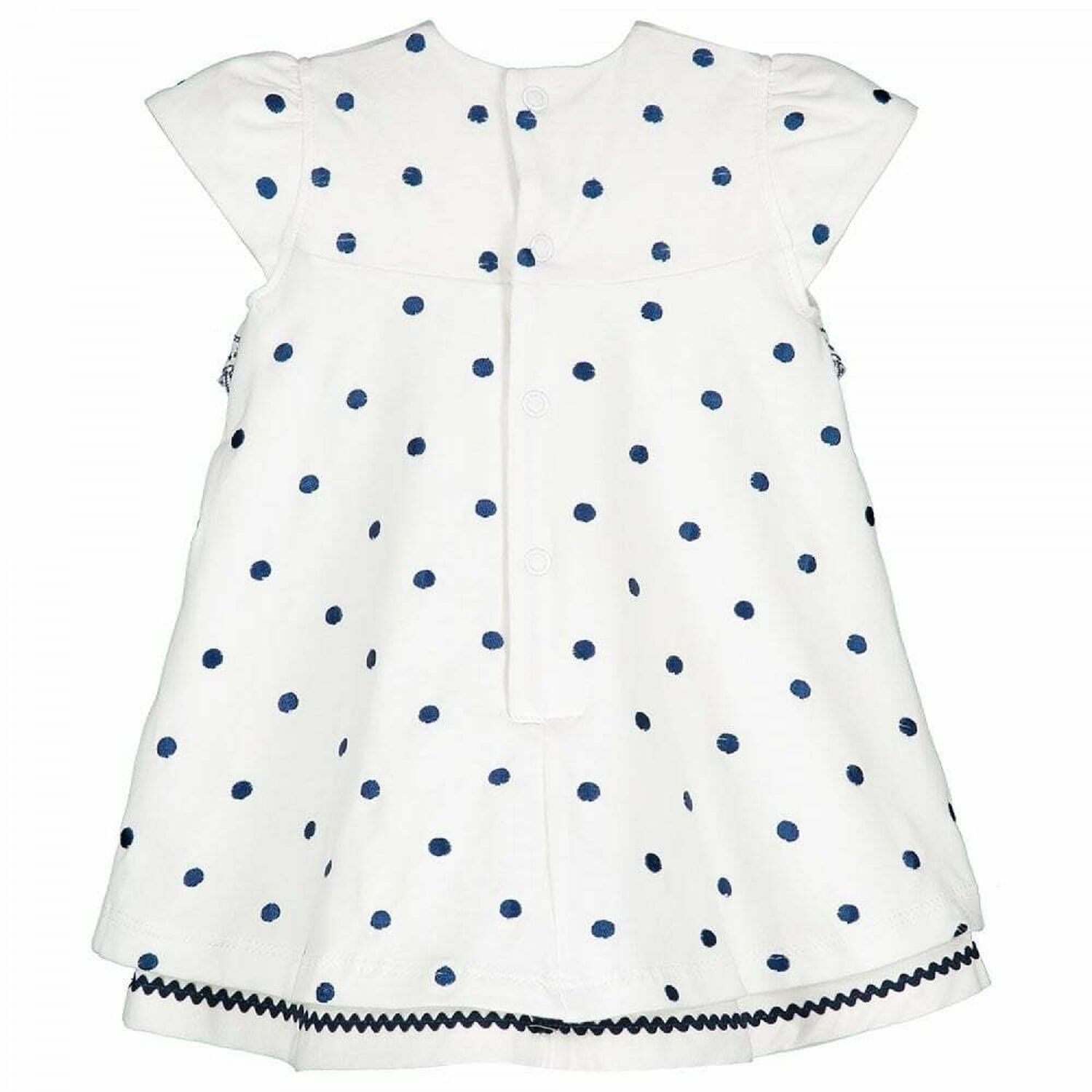 Baby Girls White & Blue Dress Set, 1, hi-res