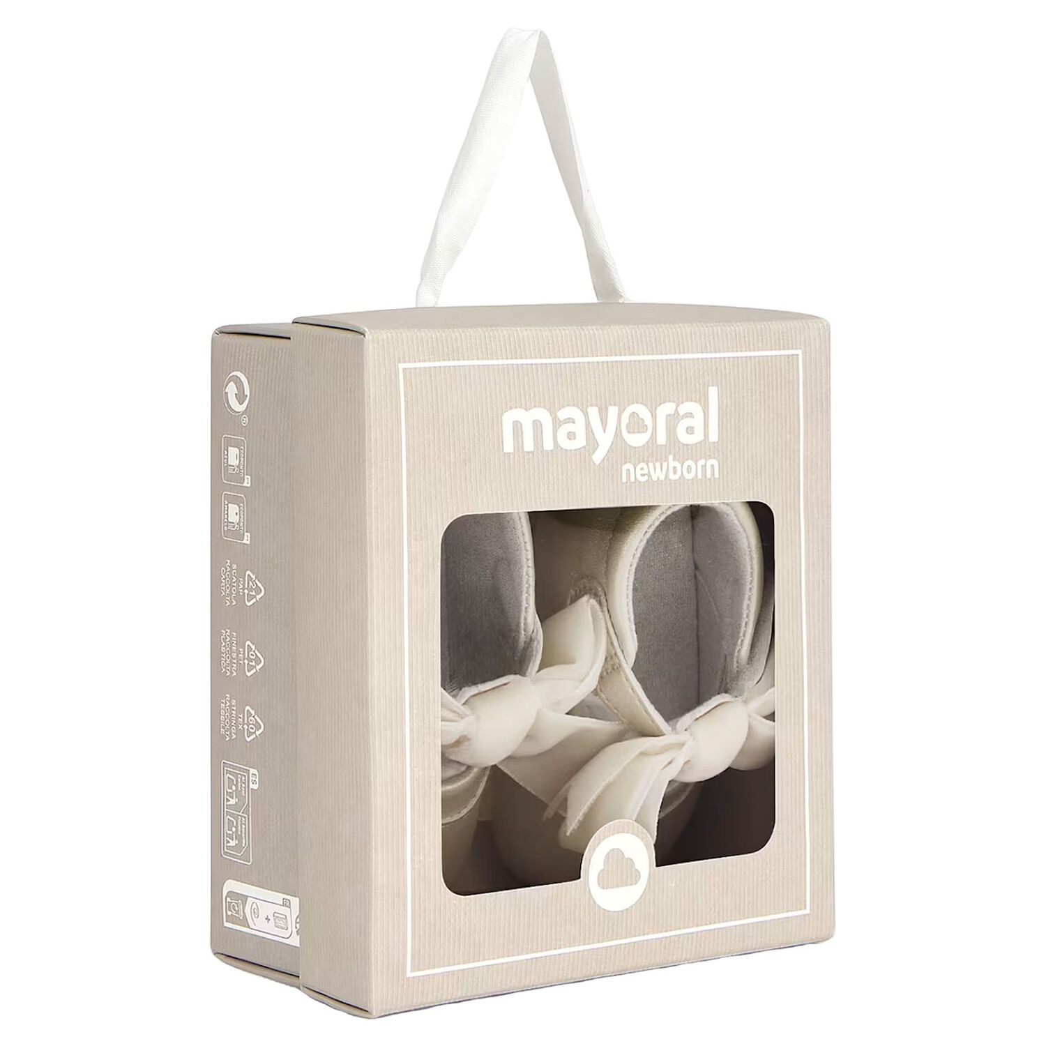 Baby Girls Ivory Bow Leather Pre Walker Shoes, 4, hi-res