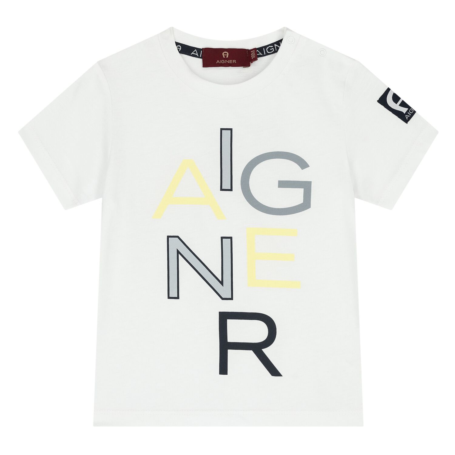 Younger Boys White Logo T-Shirt, 1, hi-res image number null