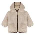Younger Boys Beige Sherpa Reversible Jacket, 1, hi-res