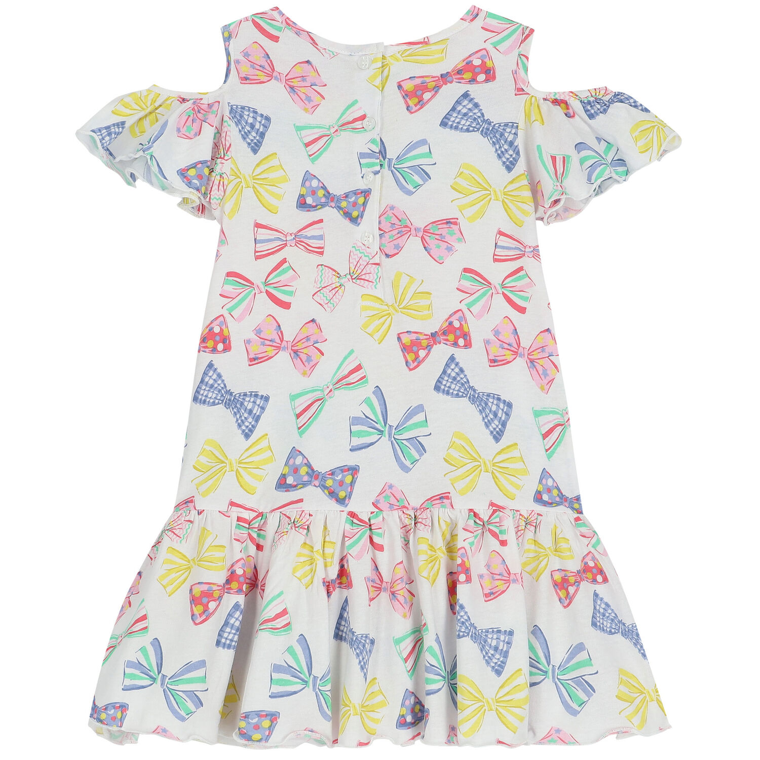 فستان بنات بطبعة الفيونكة بالون الابيض , 1, hi-res