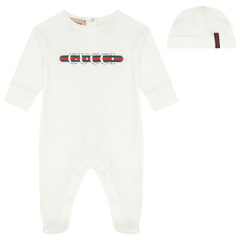 White Logo Babygrow Gift Set