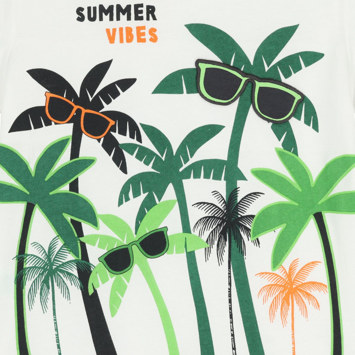 تشيرت بنقشة شجرة نخيل باللون الابيض للاولاد, 1, hi-res