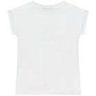 تيشيرت بالشعار باللون الزهري والأبيض للبنات, 1, hi-res