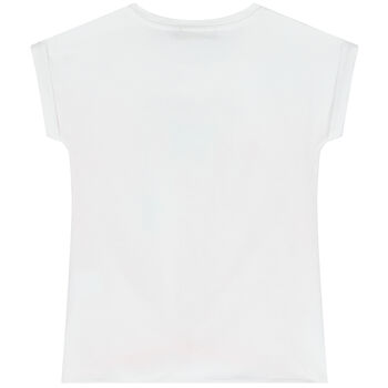 Girls Pink & White Logo T-Shirt