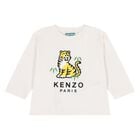 توب بأكمام طويلة بشعار النمر باللون العاجي للأطفال الصغار , 1, hi-res