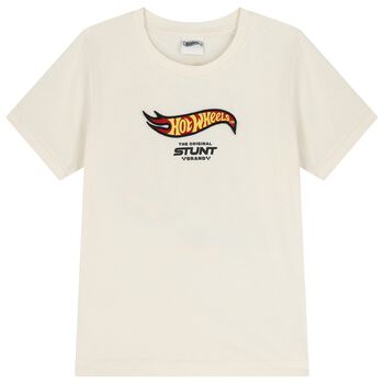 Boys Ivory Hot Wheels T-Shirt 