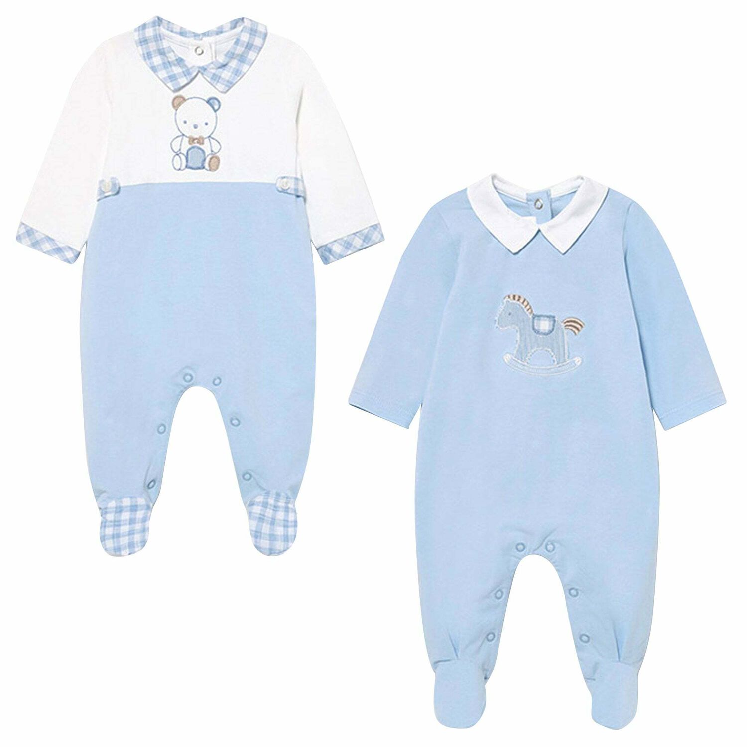 Boys Blue Babygrows (2 Pack), 1, hi-res image number null