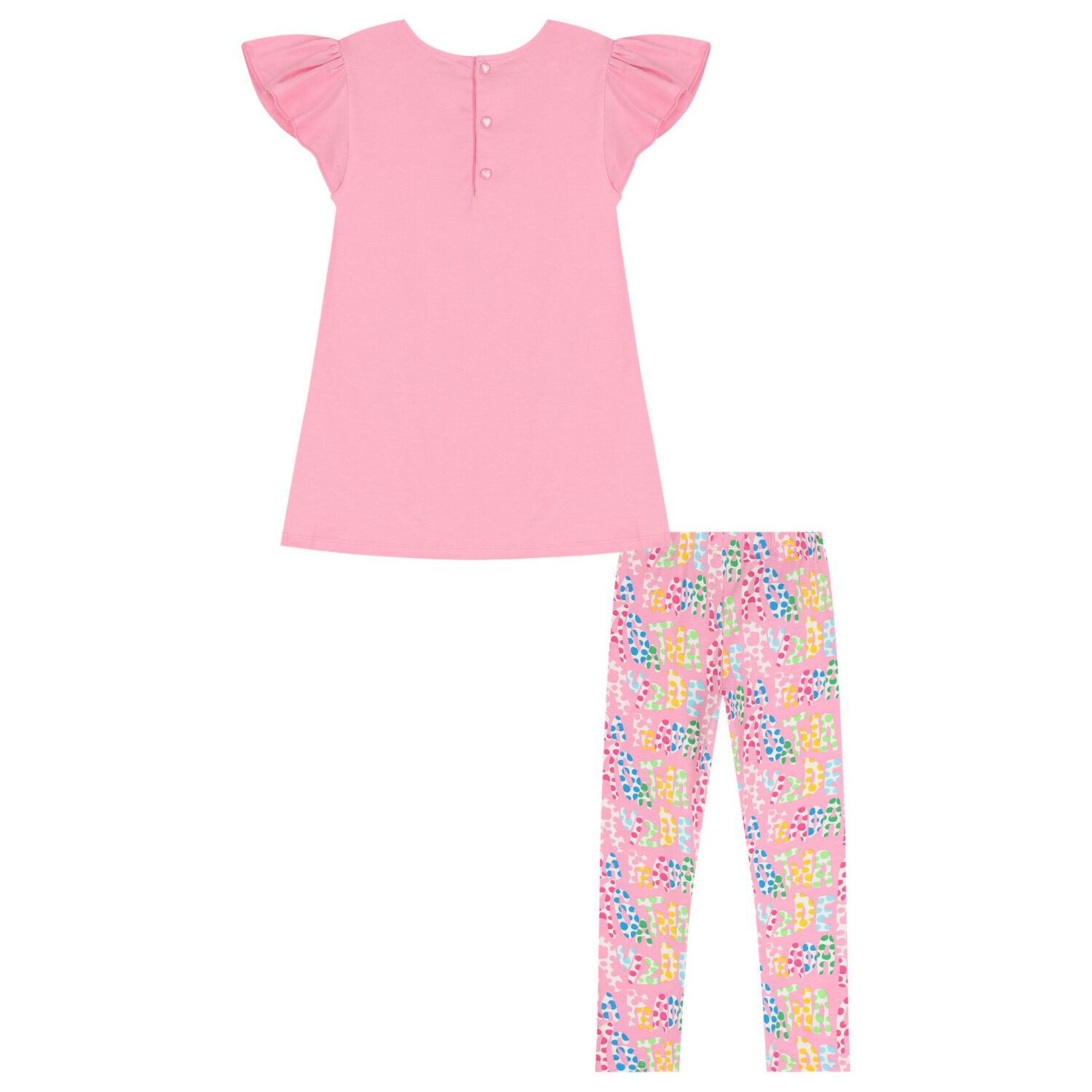 Girls Pink Logo Leggings Set, 1, hi-res