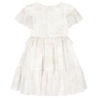 Girls Ivory Floral Tiered Dress, 1, hi-res