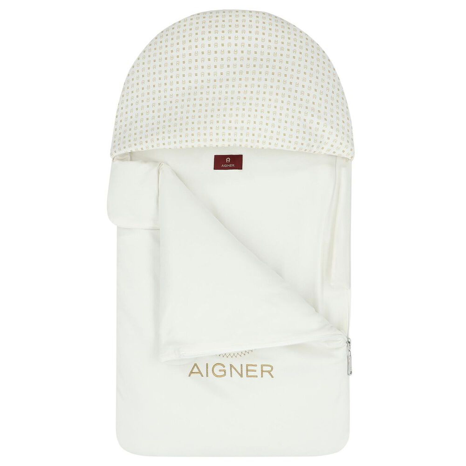 طقم أفرول بالشعار باللون العاجى والذهبى, 1, hi-res