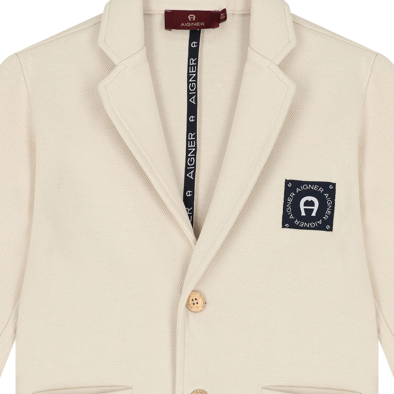 Boys Beige logo Blazer, 1, hi-res image number null
