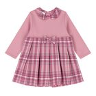 Baby Girls Pink Tartan Dress, 1, hi-res