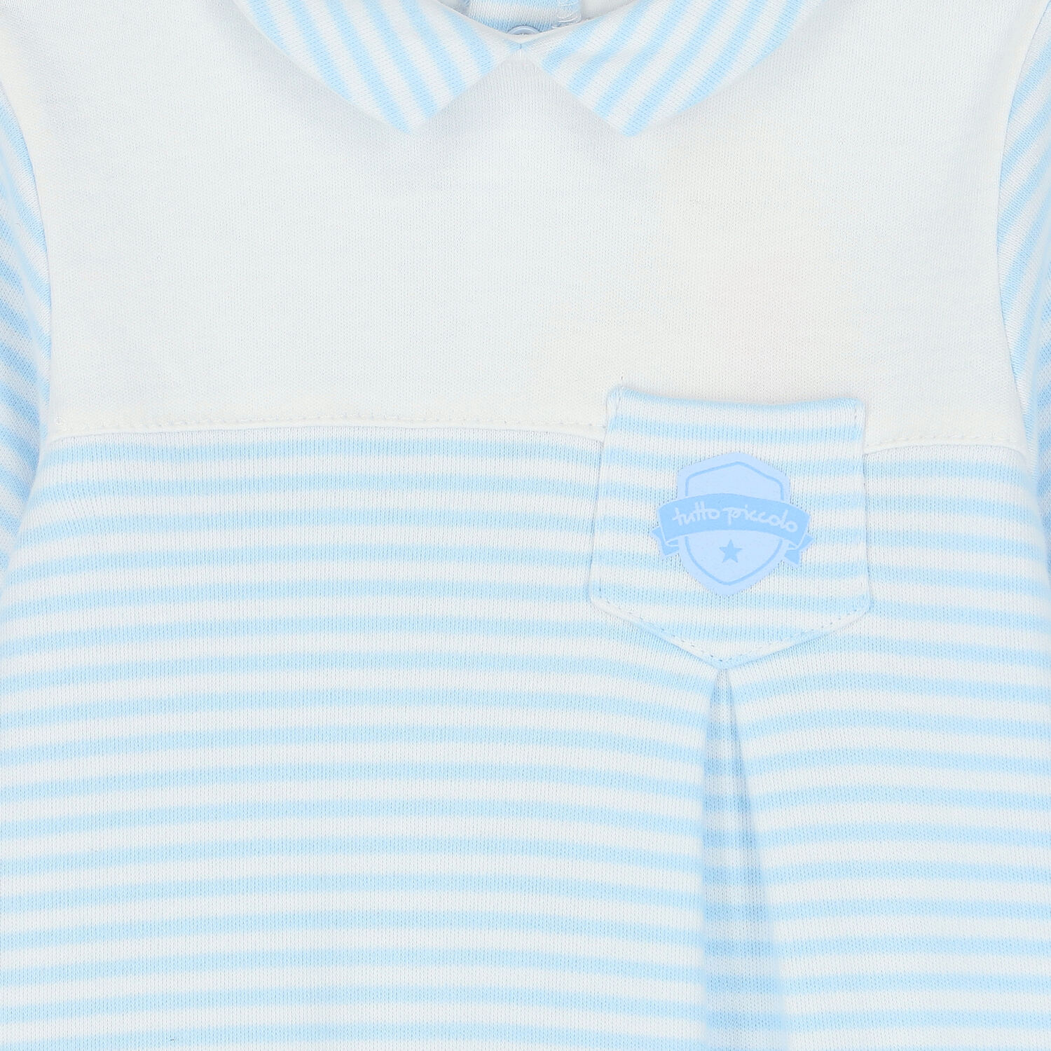 Baby Boys Blue & White Striped Babygrow, 1, hi-res