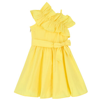 Girls Yellow Ruffle Dress