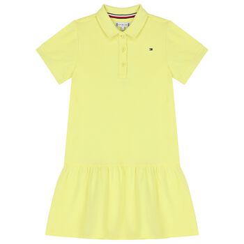 Girls Yellow Logo Polo Dress