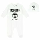 Baby White Logo Babygrow Set, 1, hi-res