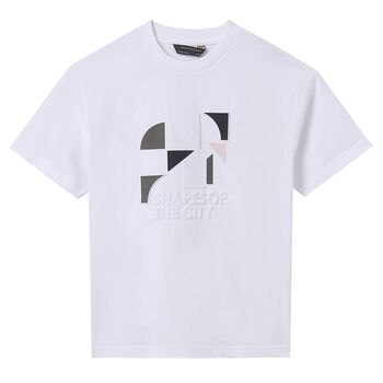 Boys White Cotton T-Shirt