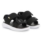 Boys Black Logo Sandals, 1, hi-res