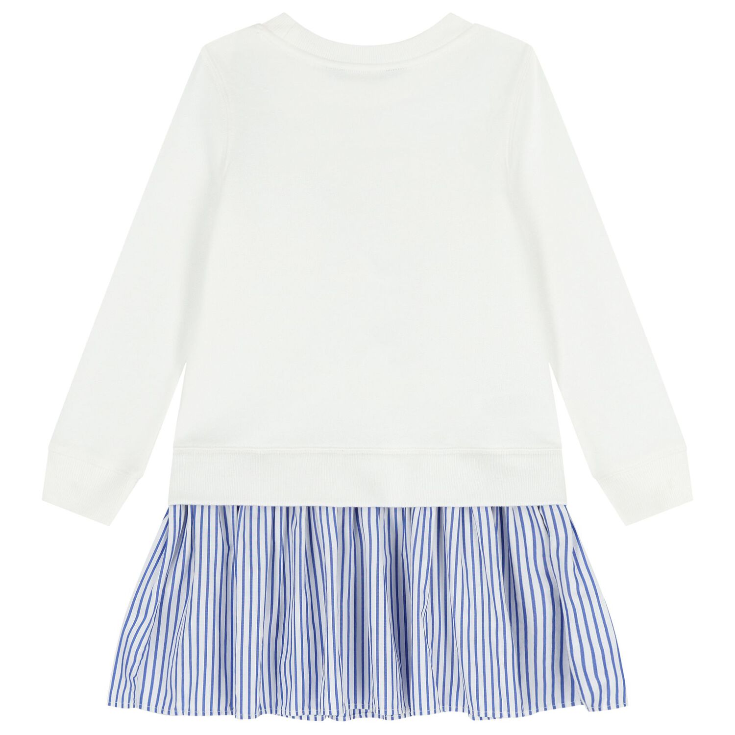 Girls White Polo Bear Dress , 1, hi-res