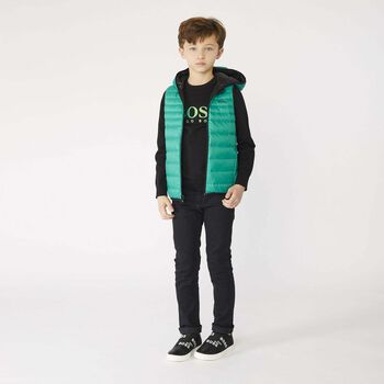 Boys Black Reversible Gilet