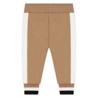 طقم بدله رياضيه بالشعار للاولاد باللون البيج , 1, hi-res