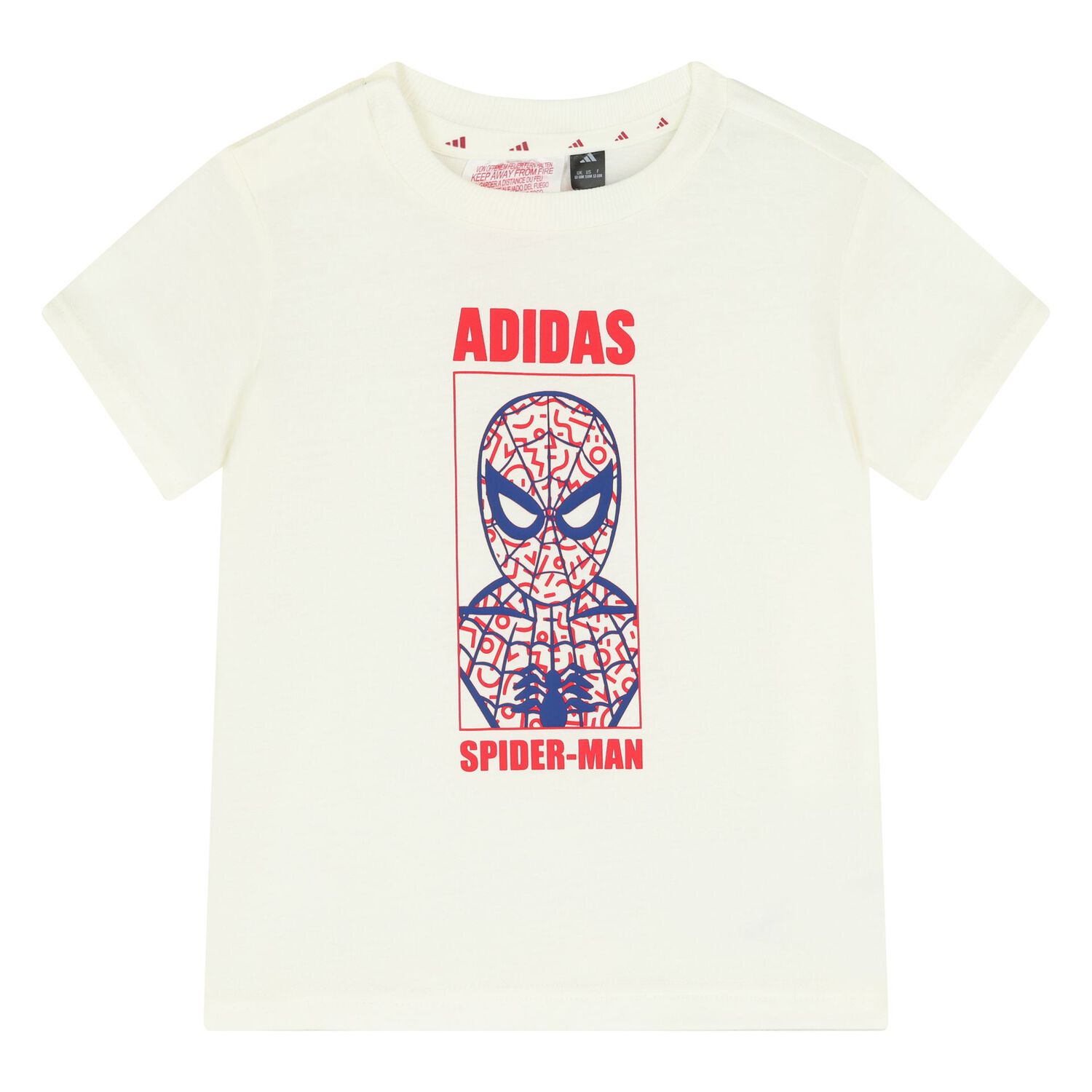 Younger Boys Ivory & Red Marvel Shorts Set, 1, hi-res