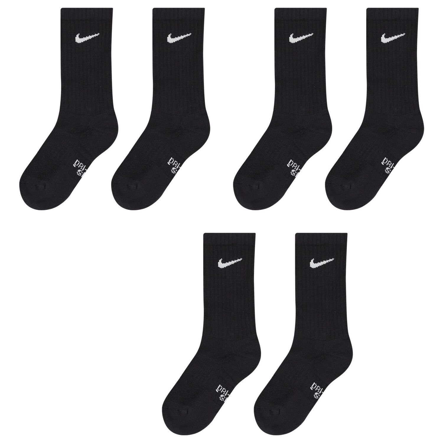 Black Logo Socks ( 3-Pack ), 1, hi-res
