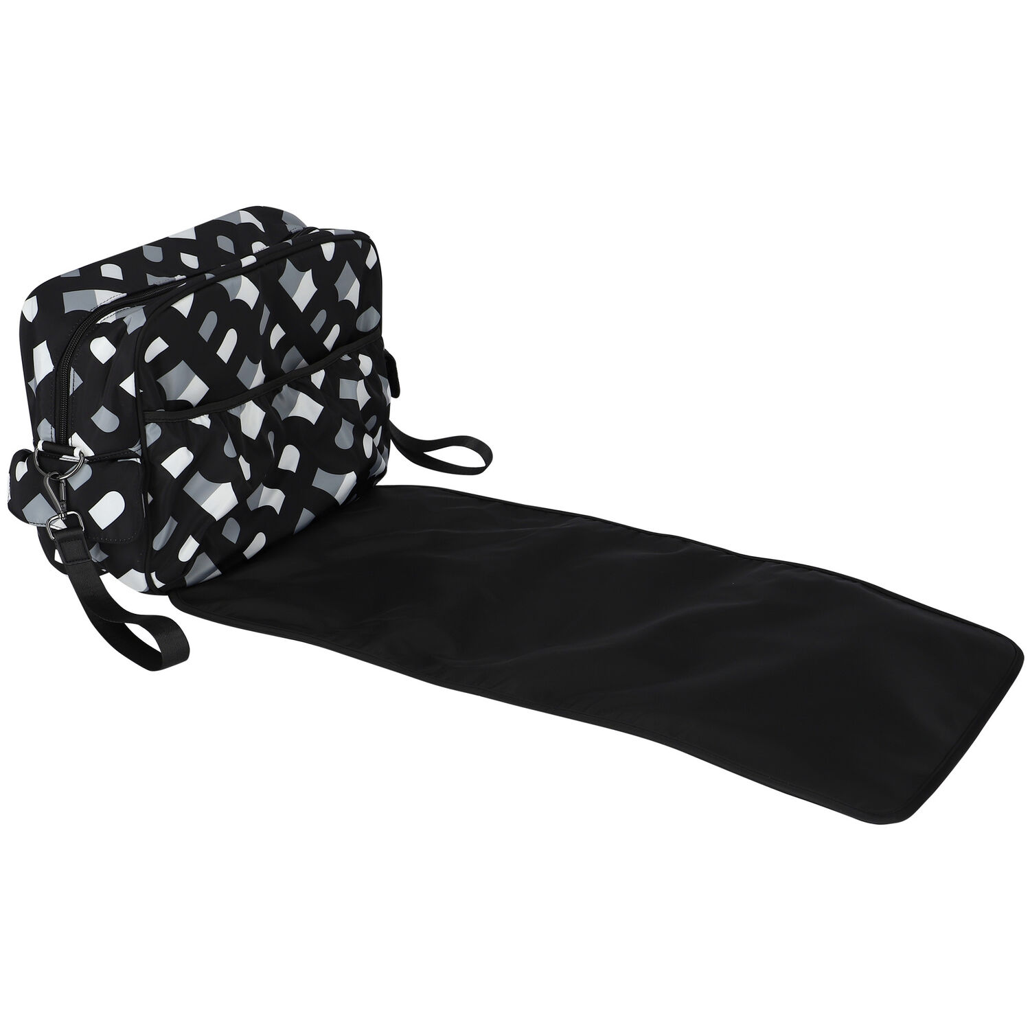 Black & White Logo Baby Changing Bag, 1, hi-res